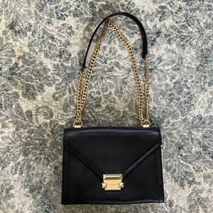 Michael Kors Black Crossbody Bag with Gold Chain